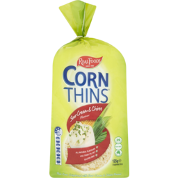 Photo of Real Foods Corn Thins Sour Cream & Chives Flavour