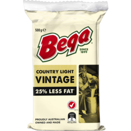 Photo of Bega 25% Less Fat Country Light Vintage Cheese Block 500g
