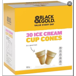 Photo of Black & Gold Single Ice Cream Cones 30pk