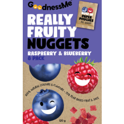 Photo of Goodness Me Raspberry & Blueberry Fruit Nuggets 8 Pack 120g
