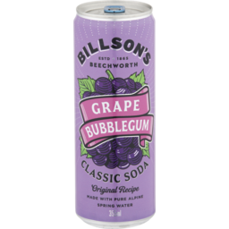 Photo of Billson's Grape Bubblegum Classic Soda 355ml 355ml