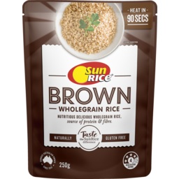 Photo of Sunrice Steamed Rice Brown Whole Grain Rice Perfectly Cooked In 90 Secs Gluten Free 250g
