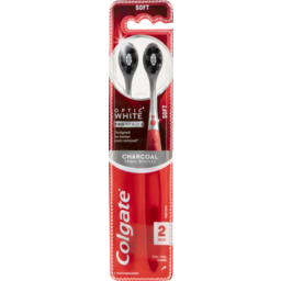 Photo of Colgate Optic White Pro Series Manual Toothbrush With Charcoal Spiral Bristles, 2 Pack