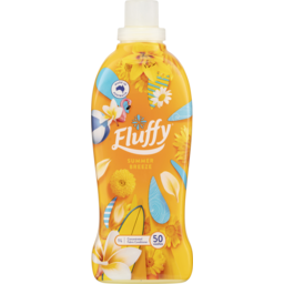 Photo of Fluffy Concentrate Liquid Fabric Softener Conditioner, 1l, 50 Washes, Summer Breeze, Long Lasting Freshness 1l