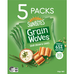Photo of Sunbites Grainwaves Wholegrain Chips Sour Cream & Chives 5 Pack