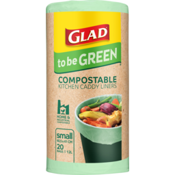 Photo of Glad To Be Green Small Compostable Kitchen Caddy Liners 20 Pack