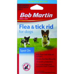 Photo of Bob Martin Flea & Tick Rid Spot On For Small Dogs And Puppies From 2 Weeks Single Pack