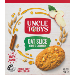 Photo of Uncle Tobys Apple & Cinnamon Oat Slice 4 Pack 140g