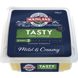 Photo of Mainland Tasty Aged Cheddar Natural Cheese Slices 210g