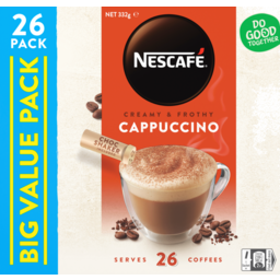 Photo of Nescafe Cappuccino Coffee Sachets 26 Pack 332g
