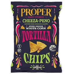 Photo of PROPER CRISPS Tortilla Chips Cheeza-Peno