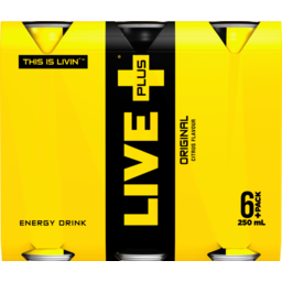 Photo of Live Plus Energy Drink Original Citrus Flavour 6 x 250ml