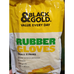 Photo of Black & Gold Glove Rubber Sml 2pk