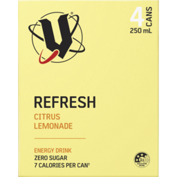 Photo of V Refresh Citrus Lemonade Energy Drink 4 X 250ml 4.0x250ml