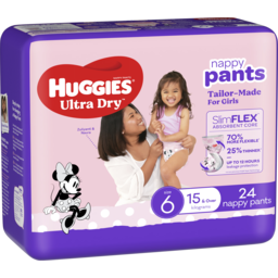 Photo of Huggies Ultra Dry Nappy Pants Girls Size 6 ( +) 24 Pack