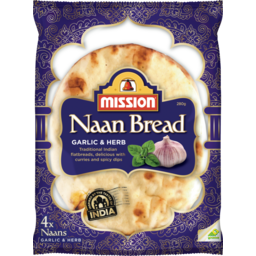 Photo of Mission Indian Naan Bread Garlic & Herb 280g
