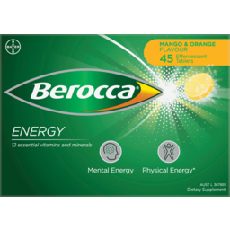 Photo of Berocca Energy Mango & Orange Flavour Effervescent Tablets 45 Pack