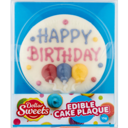 Photo of Dollar Sweets Happy Birthday Cake Plaque 1pc