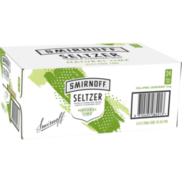 Photo of Smirnoff Seltzer Natural Lime 5% 6 X 4.0x250ml
