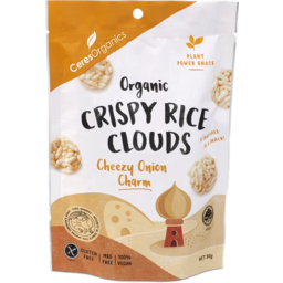 Photo of Ceres Organics Cheezy Onion Rice Clouds 50g