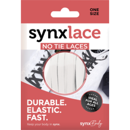 Photo of Synxlace No-Tie Elasticated Laces - White