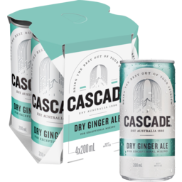 Photo of Cascade Dry Ginger Ale Multipack Mini Cans 4 X 200ml 4.0x200ml