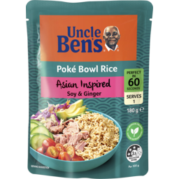 Photo of Uncle Ben's Poké Bowl Microwave Rice - Asian Inspired Soy & Ginger 180g
