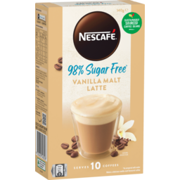 Photo of Nescafe 98% Suar Free Vanilla Malt Latte Coffee Sachets 0 Pack 14g