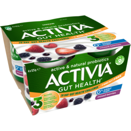 Photo of Danone No Added Sugar Activia Probiotics Berries Yoghurt 4x125g