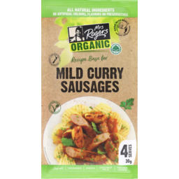 Photo of Mrs Rogers Organic Mild Curry Sausages Recipe Base