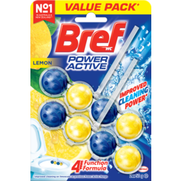 Photo of Bref Power Active Juicy Lemon, Rim Block Toilet Cleaner, 2x50gm