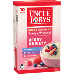 Photo of Uncle Tobys Oats Quick Sachets Porridge Berry Variety Multi Pack 10pk