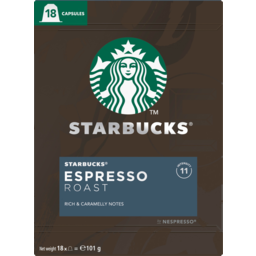 Photo of Starbucks Espresso Roast Coffee Capsules 18 Pack 101g