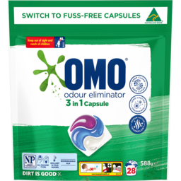 Photo of Omo Odour Eliminator 3 In aundry Liquid Capsules 28 Pack 588g