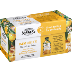 Photo of Barkers Immunity Vitamin C Gel Sachet Lemon Honey Ginger & Turmeric 10 Pack
