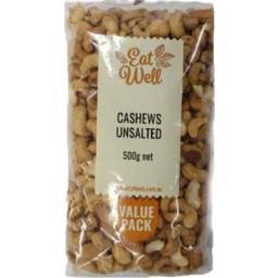 Photo of EAT WELL CASHEWS UNSALTED 500G