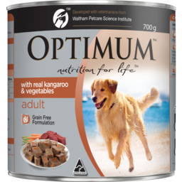 Photo of Optimum Adult Dog Food With Real Kangaroo & Vegetables Can 700g