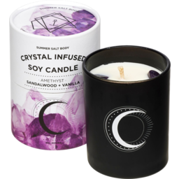 Photo of Summer Salt Body  Candle (Soy) – Crystal Infused – Amethyst (Sandalwood & Vanilla)