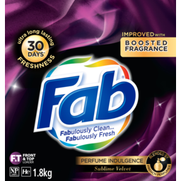 Photo of Fab Perfume Indulgence Sublime Velvet Front & Top Loader Laundry Powder 1.8kg