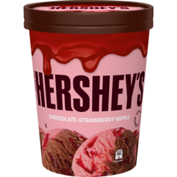 Photo of Hersheys Chocolate Strawberry Ripple Ice Cream 1l