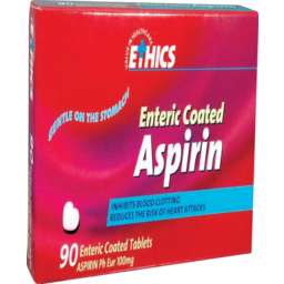 Photo of Ethics Aspirin 100mg Enteric Coated Tablets 90's 