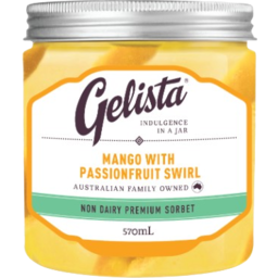 Photo of Gelista Mango with Passionfruit Swirl Sorbet 570ml