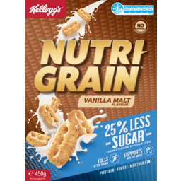 Photo of Kelloggs Nutri Grain 25% Less Sugar Vanilla Malt Flavour