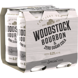 Photo of Woodstock Bourbon & Zero Cola Cans