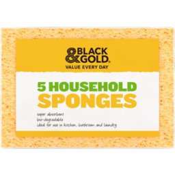 Photo of Black & Gold Household Sponge 5pk