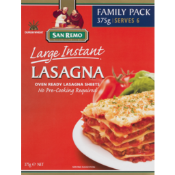 Photo of San Remo Instant Lasagna Sheets Large 375g