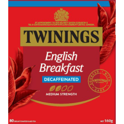 Photo of Twinings English Breakfast Decaffeinated Tea Bags 80 Pack 160g