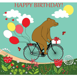 Photo of Card Bear On Bike Balloons Ea