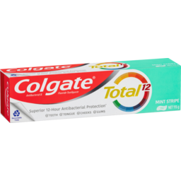 Photo of Colgate Toothpaste Total Mint Stripe Antibacterial Fluoride Gel