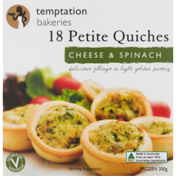 Photo of Temptation Bakeries Cheese & Spinach Petite Quiches 18 Pack
